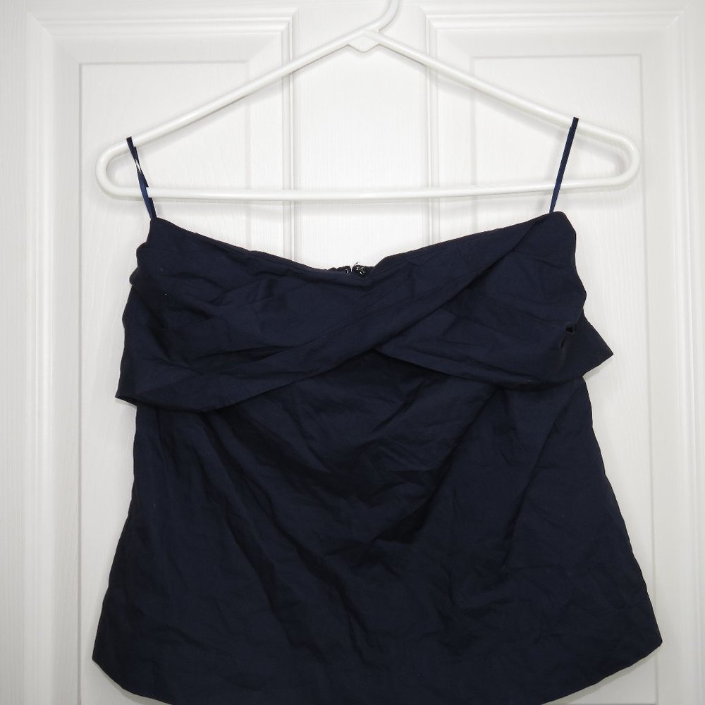 J.Crew Navy Blue Strapless Blouse
